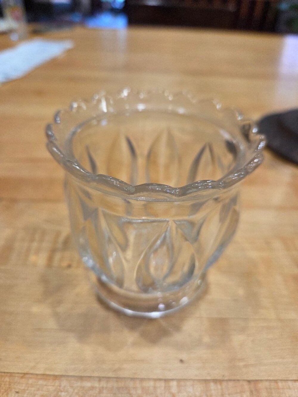 Vintage Susquehanna Six Point Star Cut Glass Open Sugar Bowl